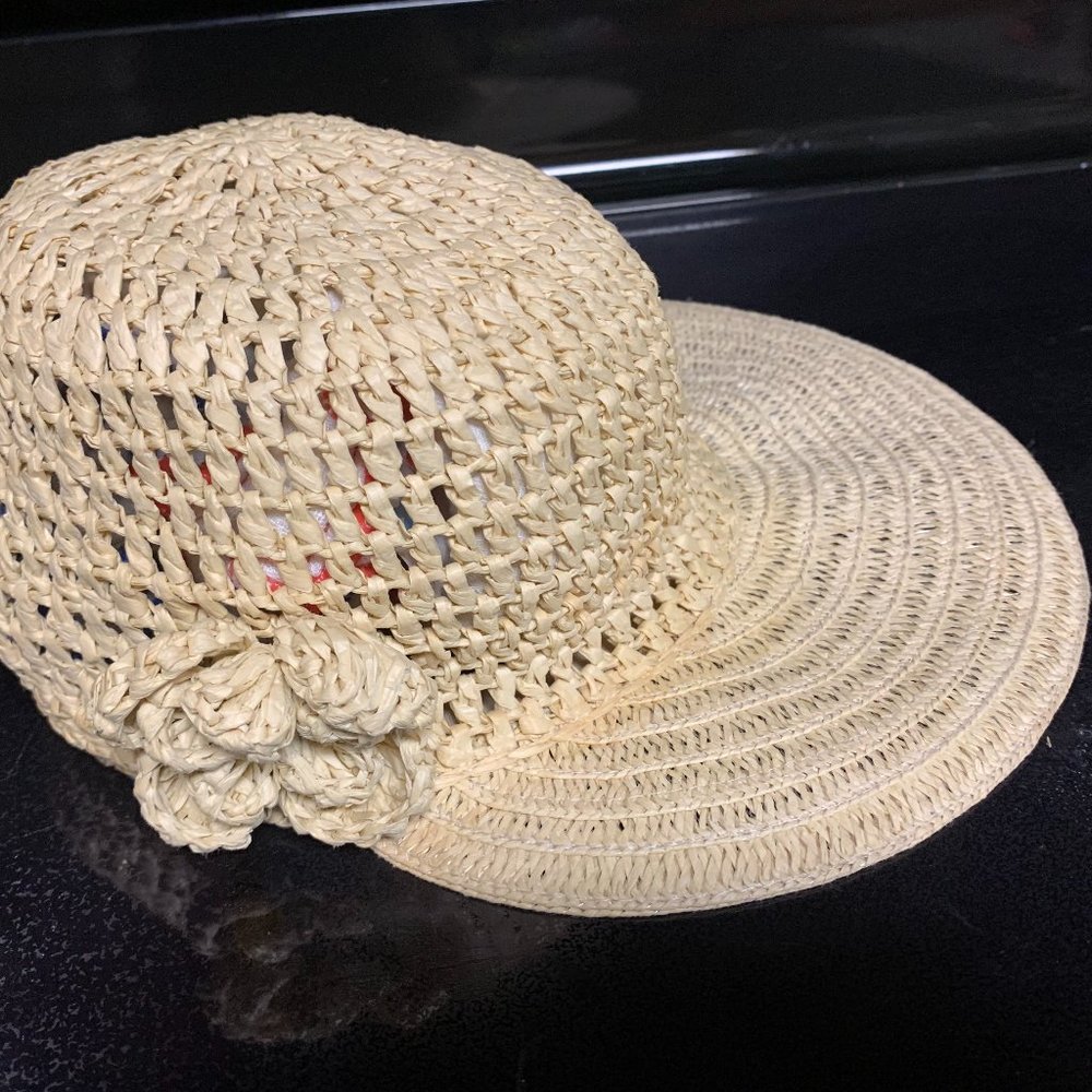 August beige packable sun hat